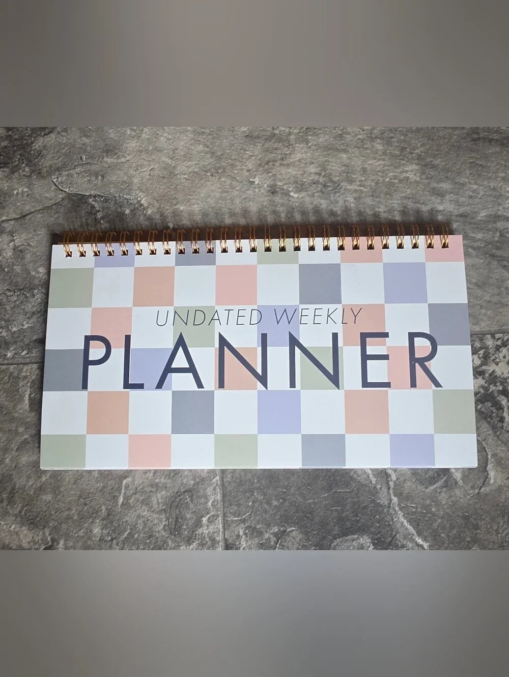 Undated Weekly Planner - Pastel Checkered Design BNIB
